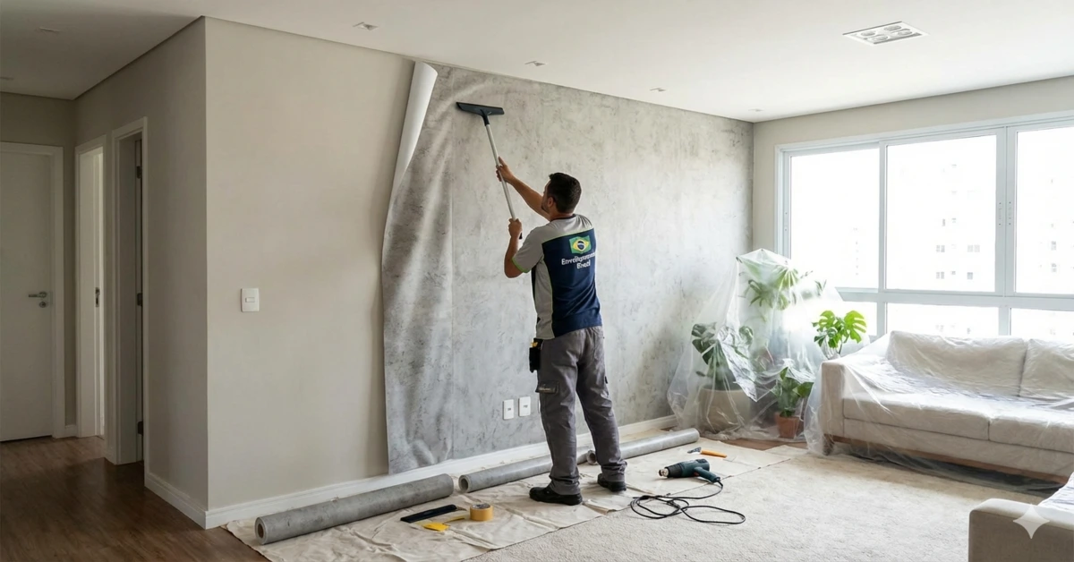 Serviço de Envelopamento de Ambientes com adesivo Vinilico e Papel de Paredes especiais